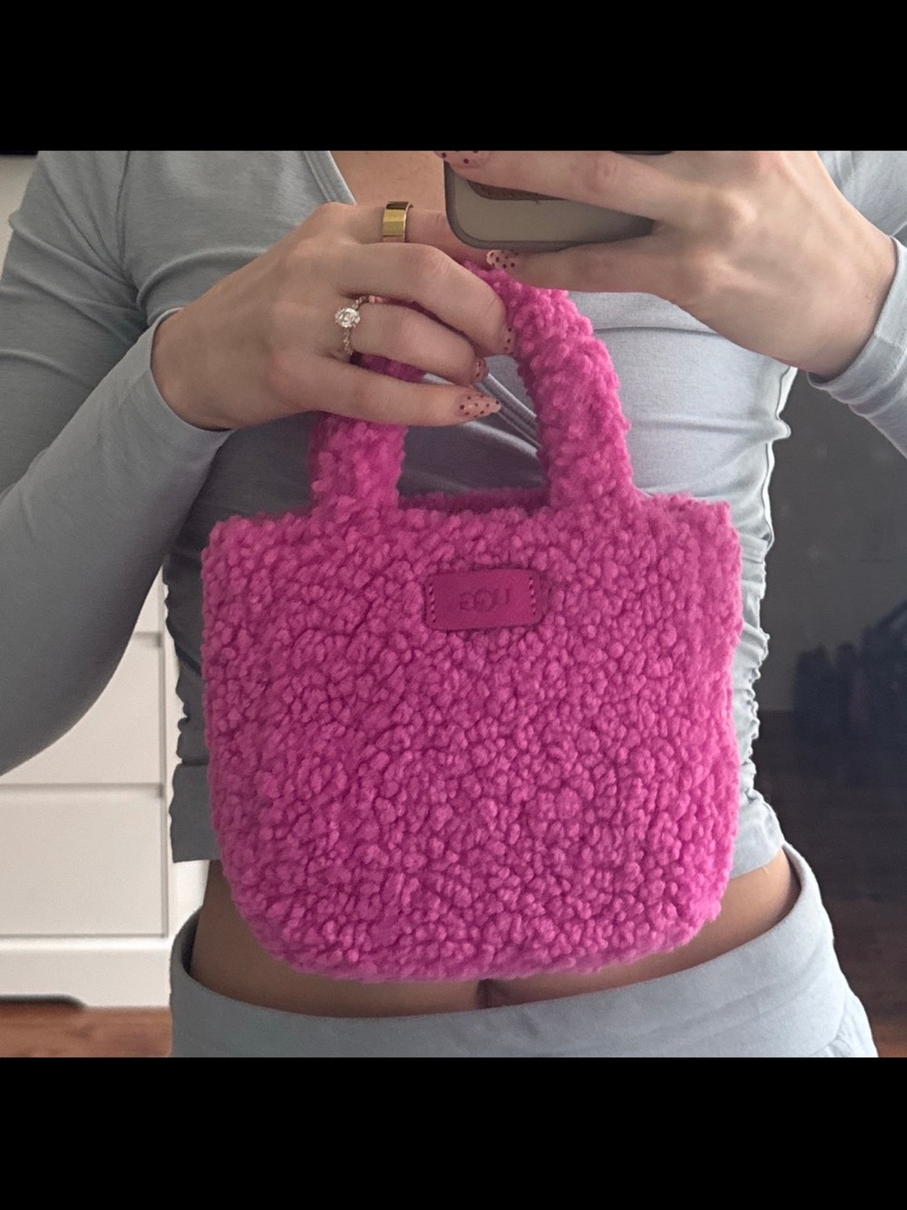 UGG Pink Sherpa Mini Tote